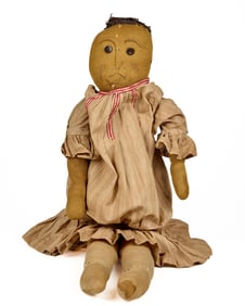 28 INCH BLACK STOCKINETTE DOLL with BRAIDED HAIR