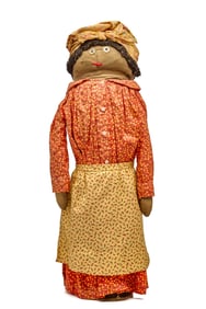 20 INCH BLACK STOCKINETTE DOLL DOORSTOP