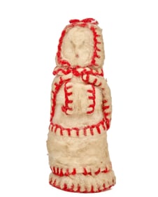 6 INCH HOMESPUN COTTON DOLL in WINTER ATTIRE
