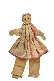 5 1/2 INCH STOCKINETTE & HOMESPUN LINEN DOLL