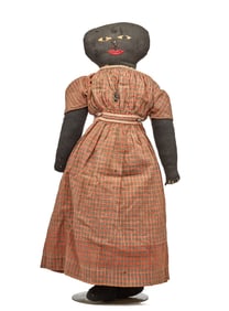 LARGE 22 INCH MAINE BLACK CLOTH DOLL CIRCA 1890