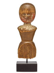 10 INCH CARVED WOODEN DOLL with PAINT REMNANTS (1 of 14)