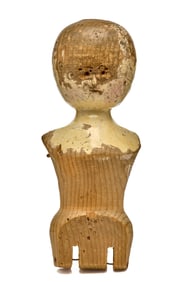 WOODEN DOLL FRAGMENT with SOME ORIGINAL PAINT