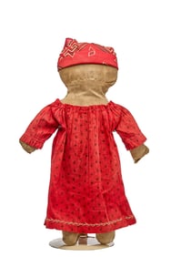 19 INCH COUNTRY RAG DOLL in RED CALICO DRESS