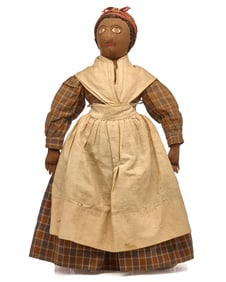 22 IN EXQUISITE BLACK CLOTH DOLL