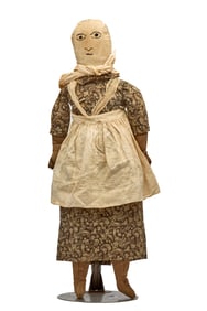 GREAT 27 INCH FOLK ART CLOTH DOLL CIRCA 1880