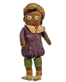 10 INCH BLACK BOY DOLL with VELVET FACE