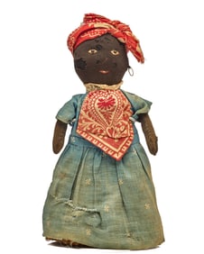 11 INCH BLACK BROOM DOLL CIRCA 1890-1910