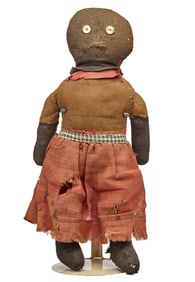 18 INCH BLACK STOCKINETTE DOLL with BUTTON EYES