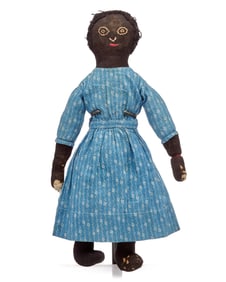 14 IN. EARLY STOCKINETTE BLACK DOLL