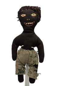 16 INCH STOCKINETTE DOLL with ANIMAL PELT HAIR