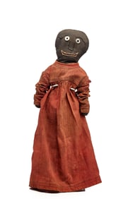 16 INCH BLACK CLOTH DOLL with HAPPY FACE