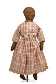 24 INCH BLACK CLOTH DOLL in LOVELY PLAID DRESS (1 of 15)