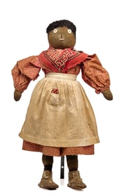 BIG BOLD BLACK DOLL SURPRISINGLY HEAVY 24" C. 1920