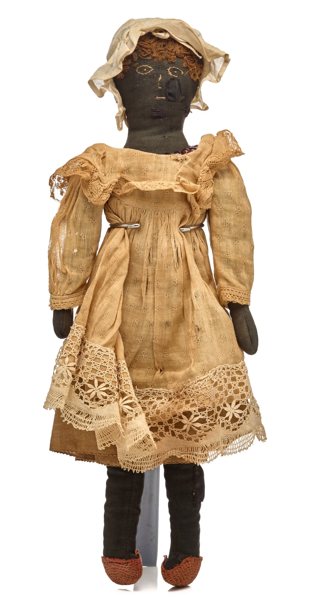 15 INCH BLACK CLOTH DOLL NAMED DINA CIRCA 1880 (1 of 13)