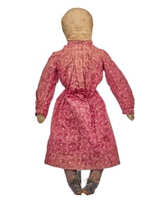 24 IN DOLL WITH A SEPIA INK DRAWN FACE