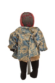 8 INCH HANDSEWN BLACK DOLL with SURPRISED FACE