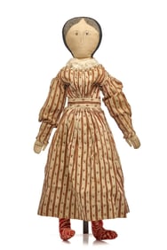 22 INCH CLOTH DOLL with STOCKINETTE BUN HAIR
