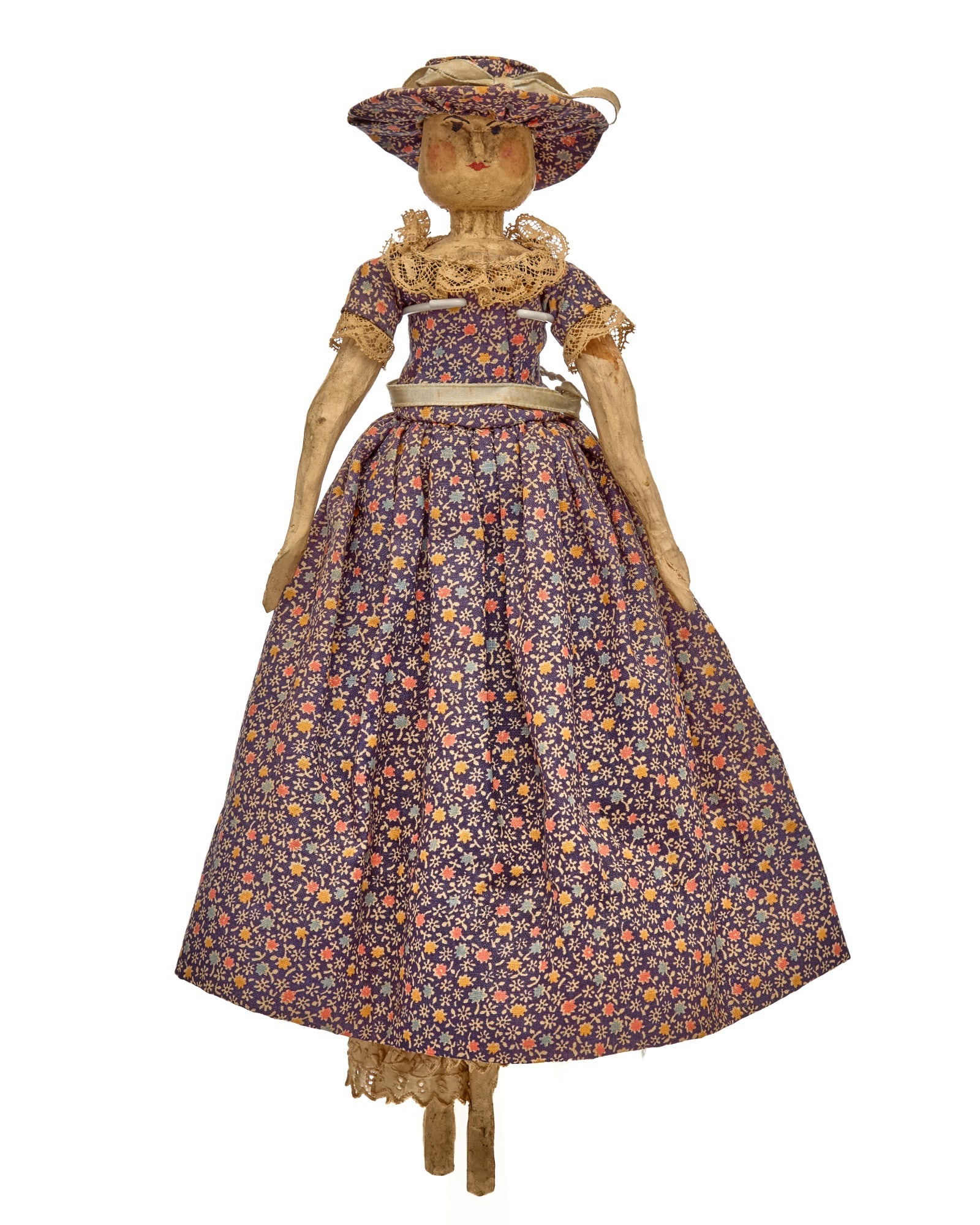 12 IN WOODEN PEG DOLL WITH ORIG. OUTFIT (1 of 8)