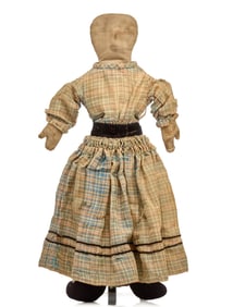 20 INCH PENCIL FACE CLOTH DOLL CIRCA 1880-1890