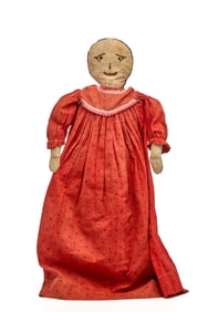 23 INCH RAG DOLL with HAPPY EMBROIDERED FACE