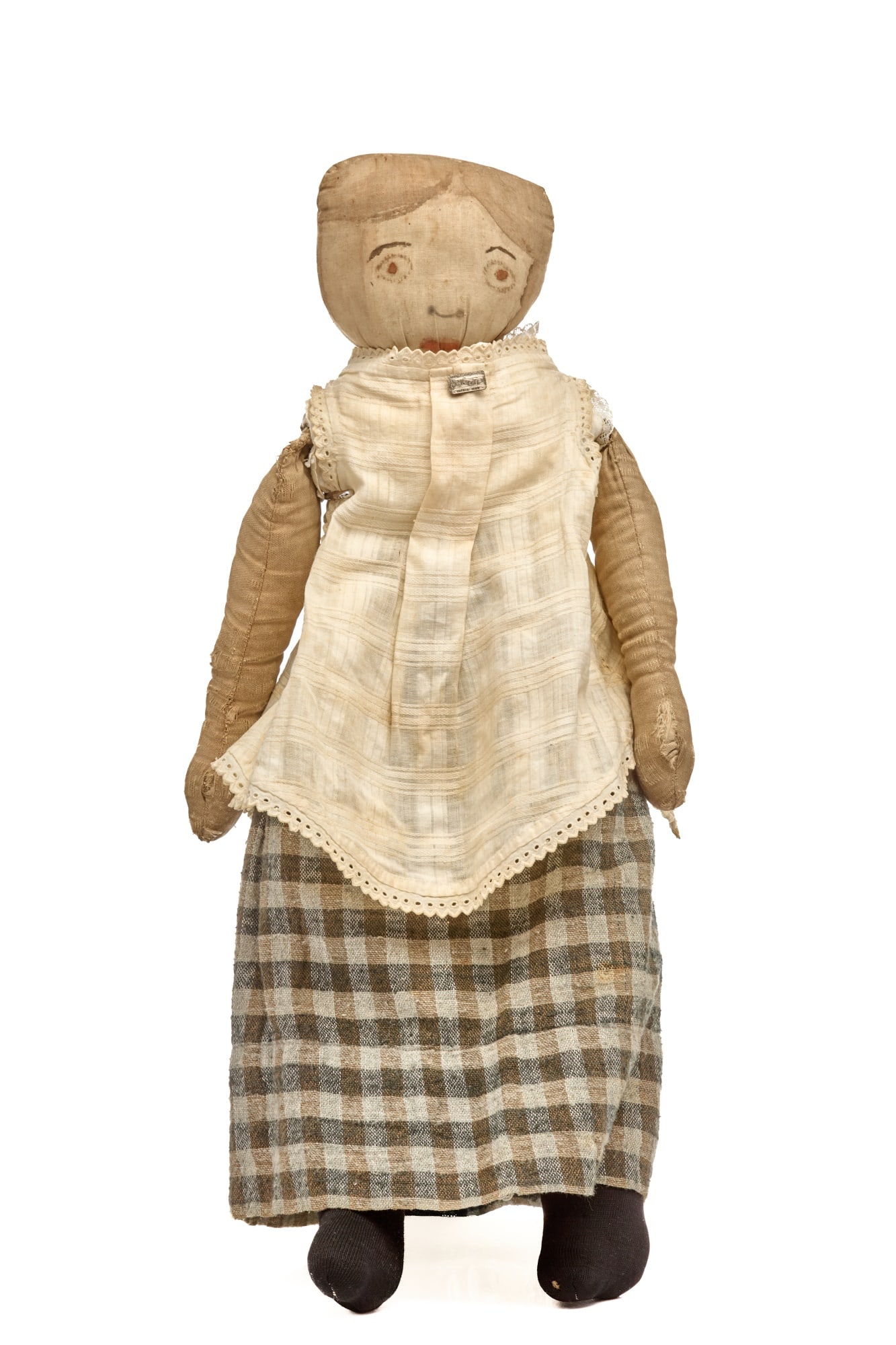 19 INCH LINEN DOLL with WATERCOLOR PAINTED FACE (1 of 20)