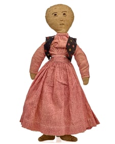 16 INCH FLANNEL RAG DOLL with EMBROIDERED FACE