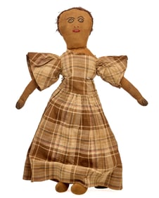 UNUSUAL 19 INCH BLACK CLOTH DOLL