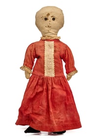 19 INCH COUNTRY RAG DOLL with INK DRAWN FACE