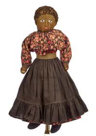 HEAVY 28 INCH BLACK CLOTH DOLL with GREAT FACE
