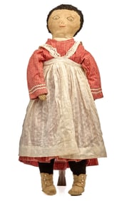 29 INCH CLOTH DOLL with EMBROIDERED FACE