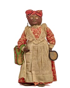 RARE STOCKINETTE BLACK DOLL with MAKERS SIGNATURE
