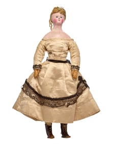 17 IN. WAX OVER COMPOSITION, DOLL.