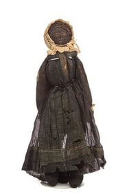 UNTOUCHED 17 INCH BLACK CLOTH DOLL CIRCA 1880-90