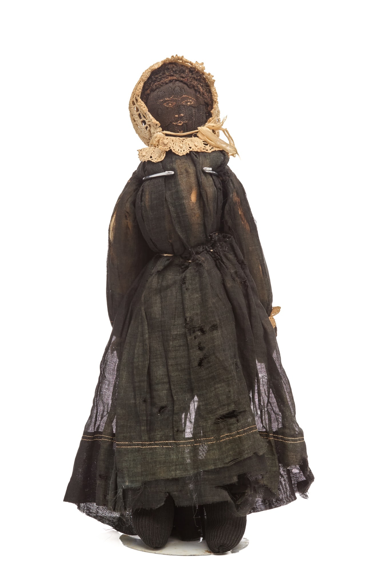UNTOUCHED 17 INCH BLACK CLOTH DOLL CIRCA 1880-90 (1 of 13)