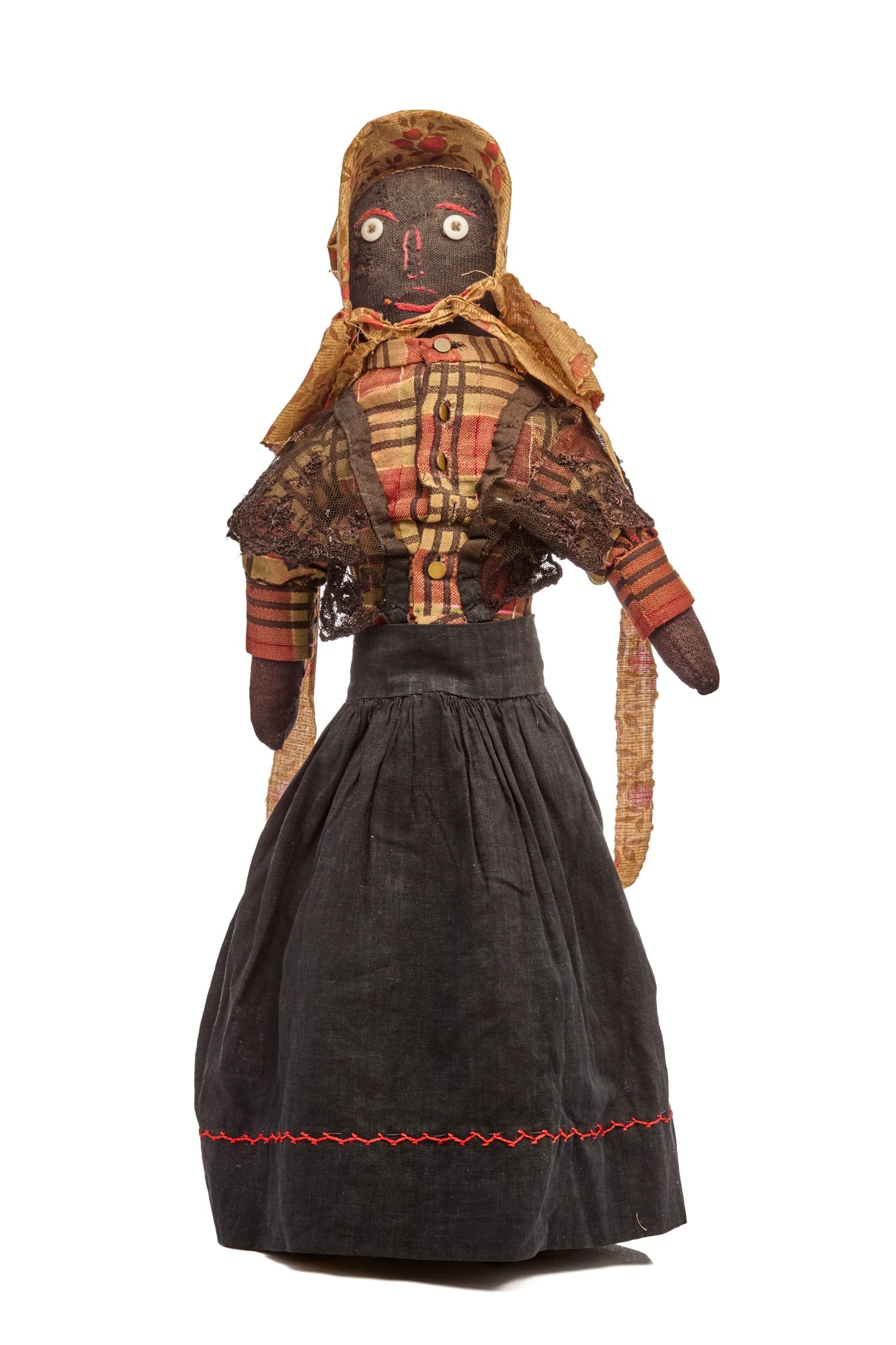 WELL DRESSED 19 INCH BLACK CLOTH DOLL (1 of 10)