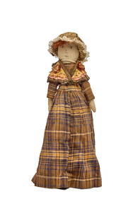 14 INCH CLOTH DOLL with GREAT PLAID DRESS (1 of 8)