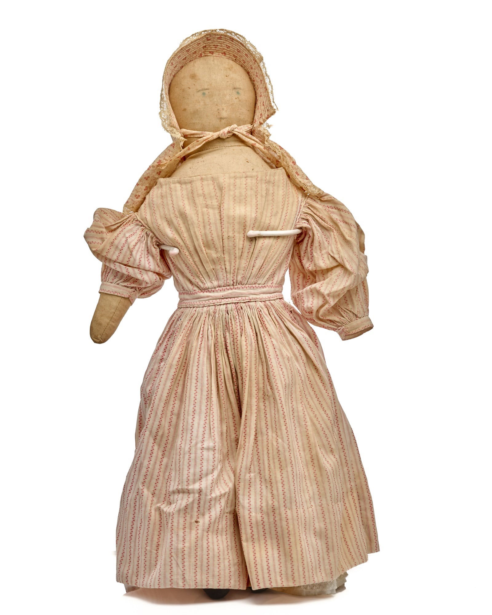 22 INCH CLOTH SOUTHERN BELLE DOLL CIRCA 1880: Can you guess why this doll is not a typical Southern Belle? At first glance she looks like one to me but a Southern Belle all dressed up in the 1880's would never consider putting forth anything rese