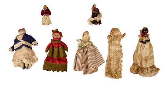 (7)  SMALL CLOTH DOLLS