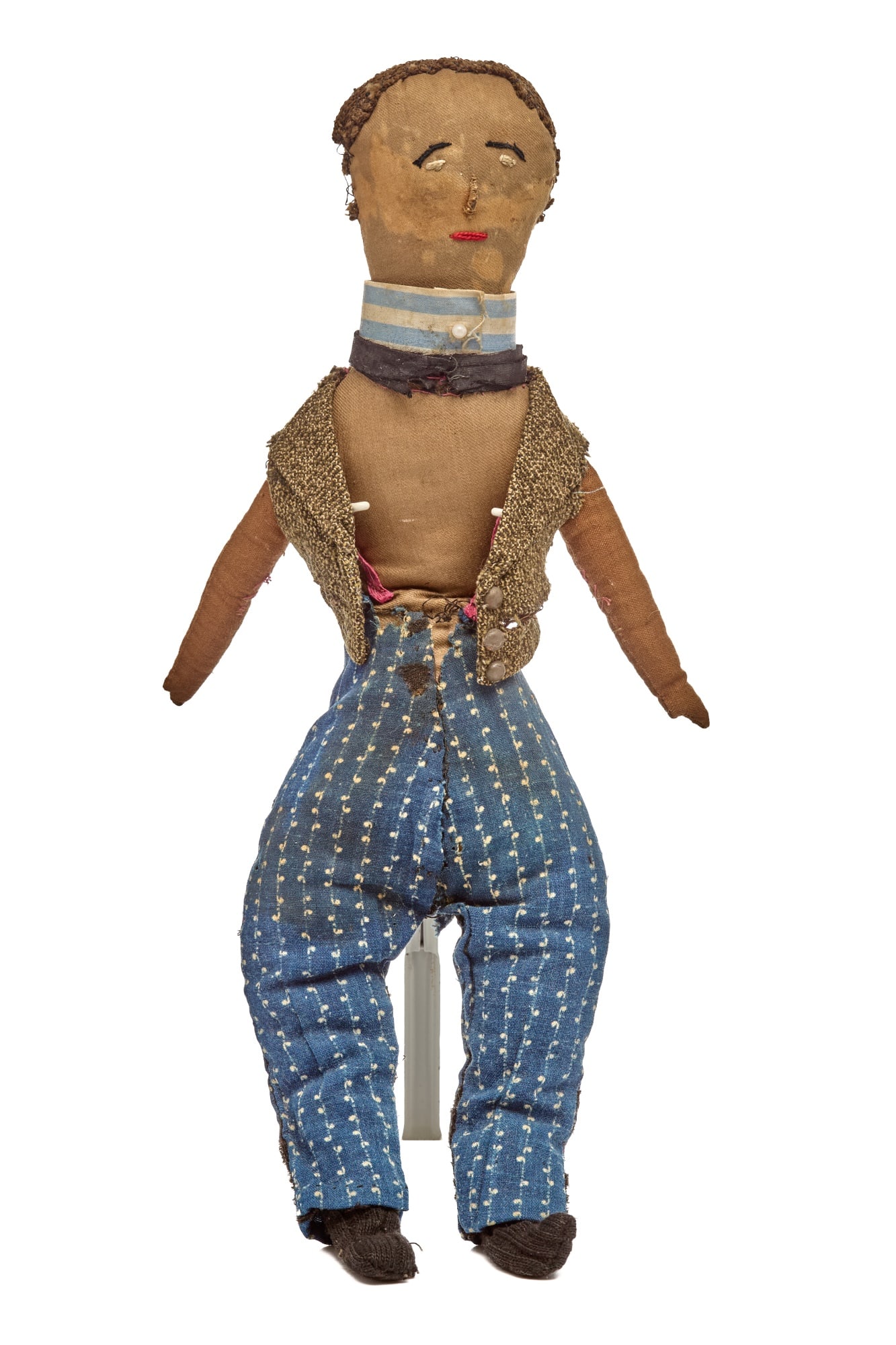 14 INCH BLACK CLOTH DOLL with EMBROIDERED FACE (1 of 10)