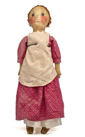 CHEERFUL 27 INCH CLOTH DOLL with PAINTED FACE