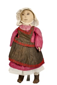 SOLID 32 INCH CLOTH DOLL with INK DRAWN FACE