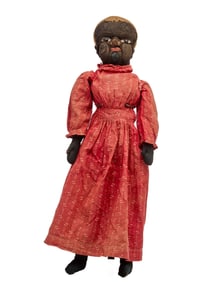 20 INCH BEECHER DOLL in RED DRESS CIRCA 1890-1910