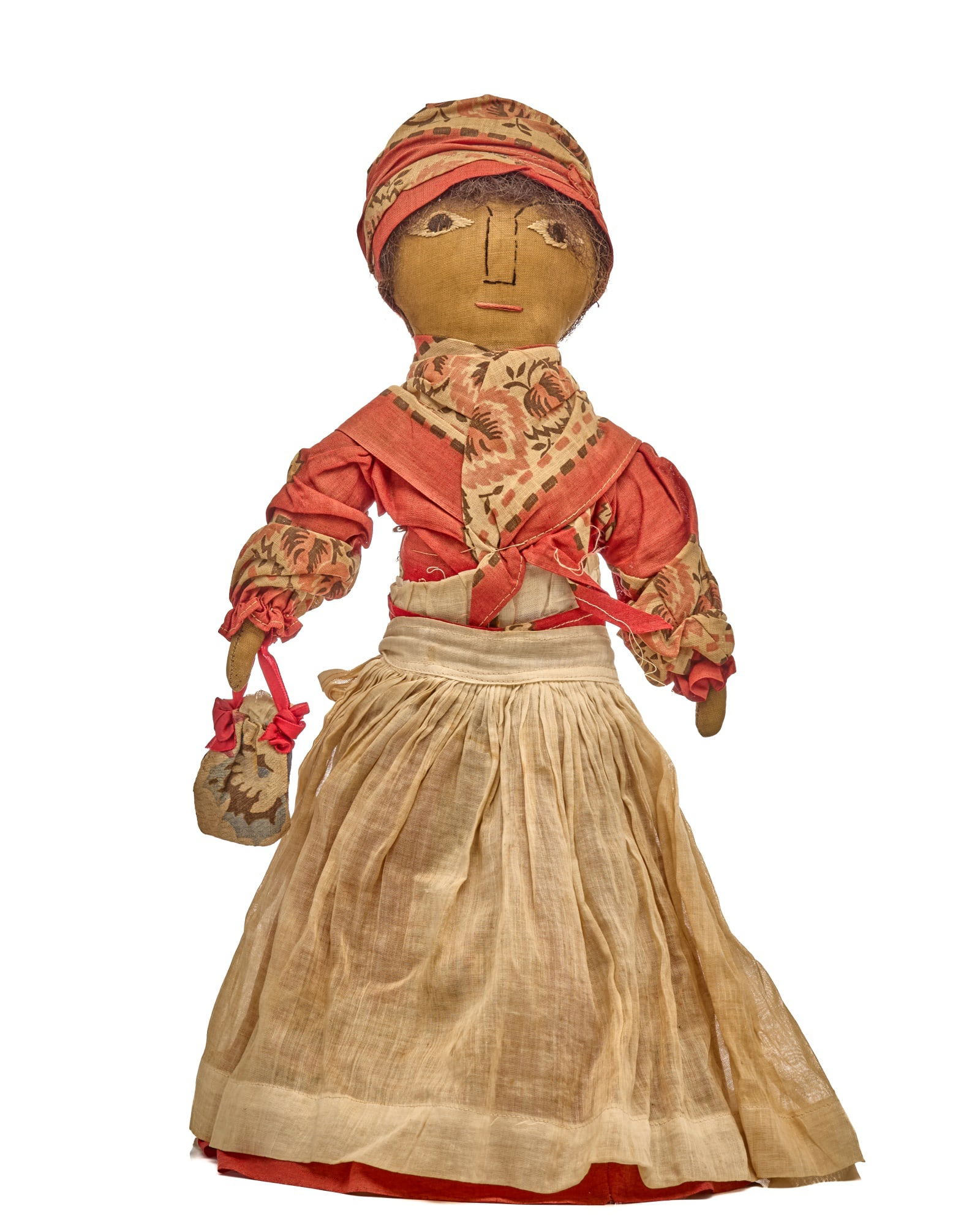 17 INCH BLACK CLOTH DOLL in GREAT BANDANA CLOTHING (1 of 9)