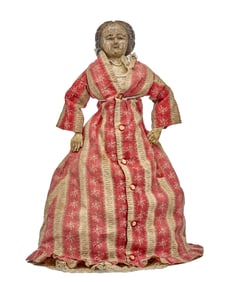 17 IN WOOD SHOULDER HEAD DOLL