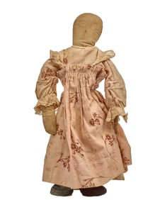 BESPECTACLED 15 INCH CLOTH DOLL CIRCA 1880