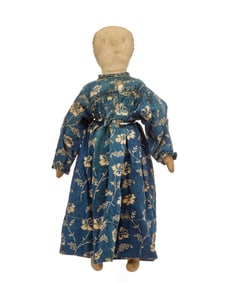 14 IN DOLL WITH BLUE CALICO DRESS
