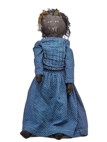 26 IN BLACK CLOTH DOLL PAINTED FACE