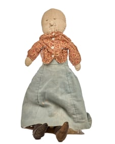 26 INCH CLOTH GRANNY DOLL CIRCA 1880-1890
