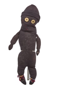 14 INCH BLACK STOCKINETTE DOLL with BUTTON EYES